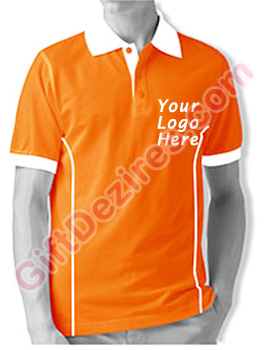 Designer Orange and White Color T Shirt With Logo Printed